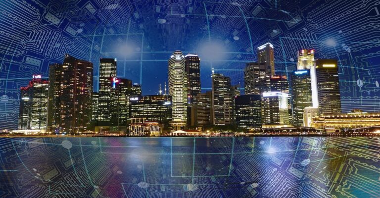 Artistic picture of smart city